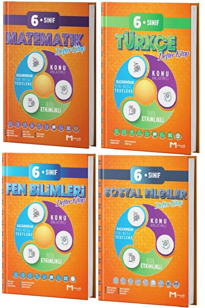 Mozaik Yayınları Mozaik Yayınları 6. Sınıf Matematik Fen Türkçe Sosyal Defter...