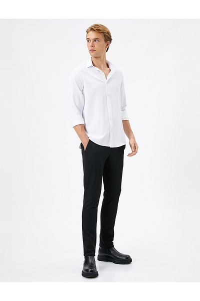 Koton Basic Shirt Classic Collar Buttoned Long Sleeve Non Iron