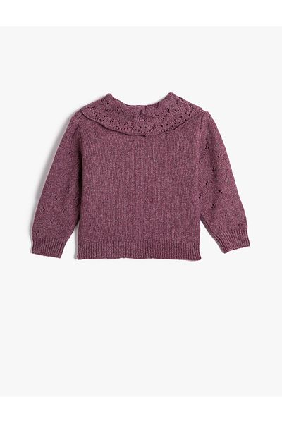 Koton Knitted Cardigan Shirt Collar Button Closure