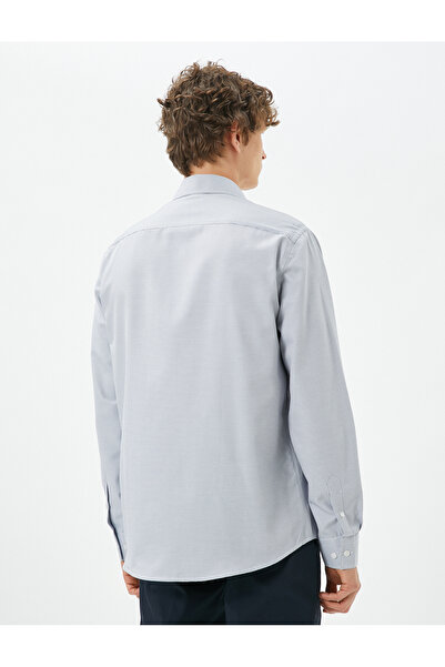 Koton Основна риза с класическа яка с копчета с минимални шарки, не е желязо