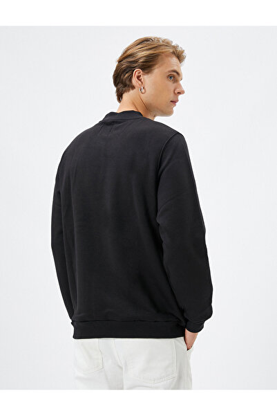 Koton Basic Sweatshirt Crew Neck Long Sleeve Raised