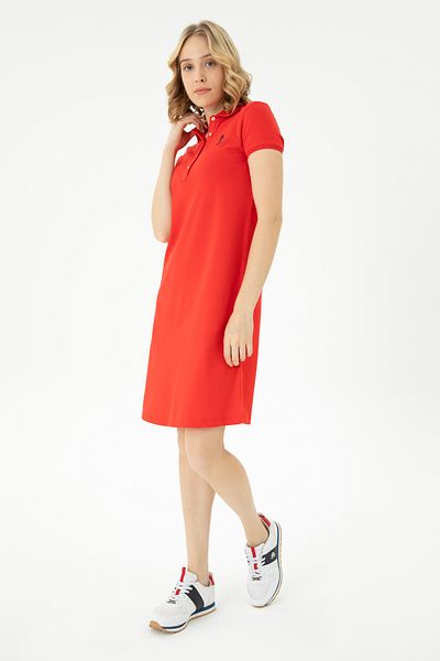 U.S. Polo Assn. Women's Red Knitted Dress 50262672 -Vr030