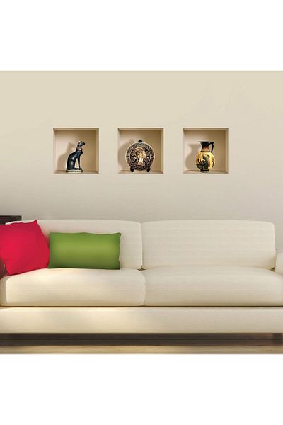 Ev Aşkı 3D Vinyl Black Corn - Αφαιρούμενο αυτοκόλλητο τοίχου, DIY, Σετ 3
