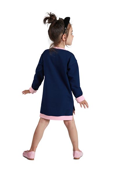 MSHB&G Marineblaues langärmliges Katzenkleid für Mädchen