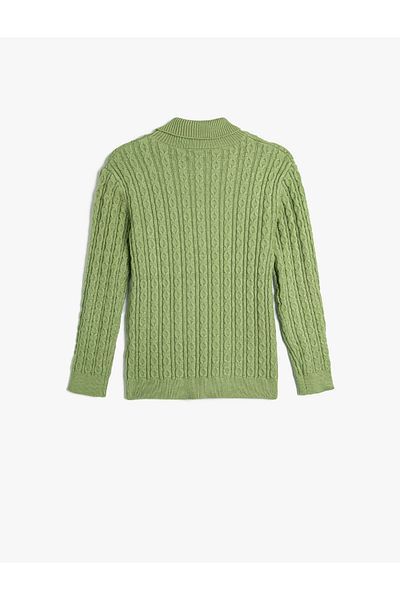 Koton Turtleneck Sweater Long Sleeve with Hair Braid Detail