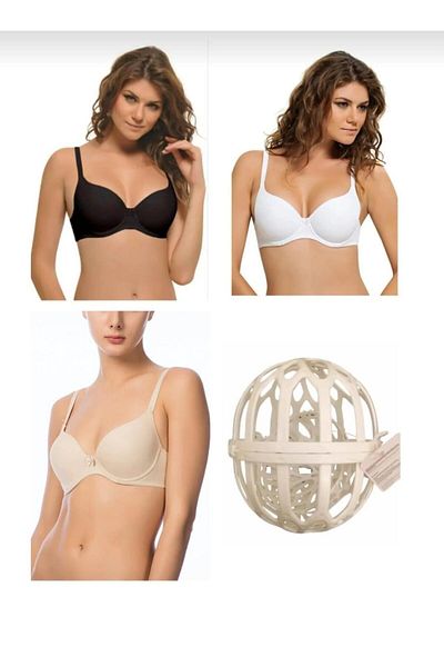 NBB 3-Piece Un Supported Micro Cup Bra with Washing Ball Gift