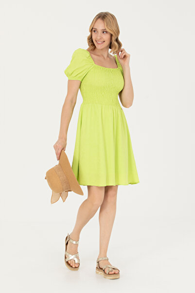 U.S. Polo Assn. Women's Neon Yellow Woven Dress 50262578 -Vr168