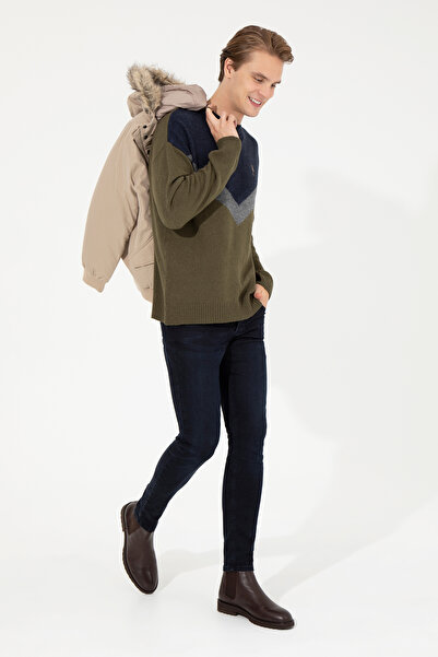 U.S. Polo Assn. Pulover pentru bărbați Coconut guler rotund Tricot 50258312-V...