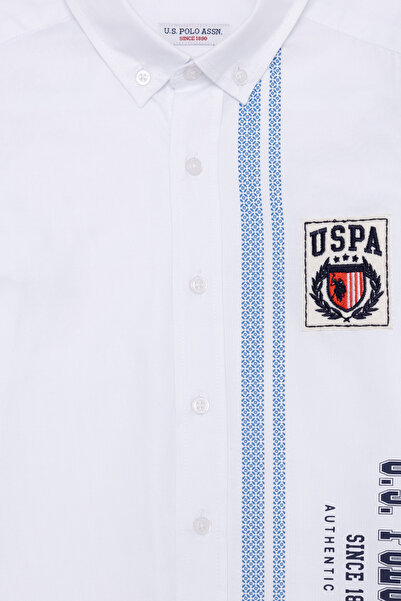 U.S. Polo Assn. Cămașă albă cu mânecă lungă pentru băiat 50255306 -VR013