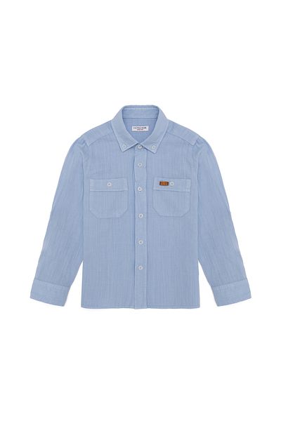U.S. Polo Assn. Синя риза с дълъг ръкав за момче - 50246578-VR036