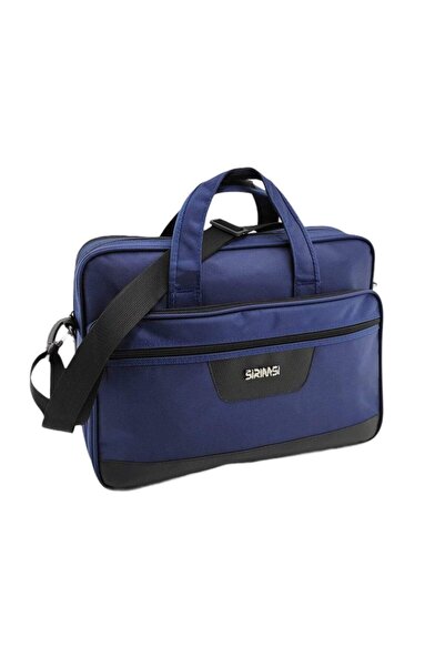 Sırımsı حقيبة كمبيوتر محمول وحقيبة يد من قماش دينير 1900 باللون الأزرق الداكن...