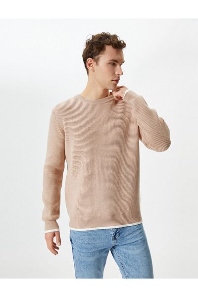 Koton Pletený svetr Crew Neck Basic - Detail látky