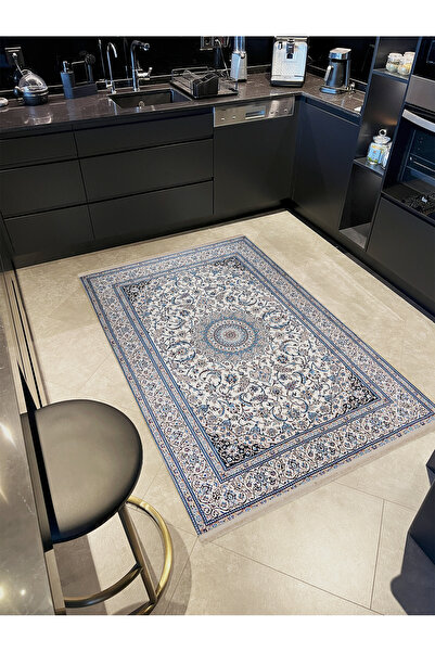 Rugs Modern Halı Güney Koleksiyonu Mavi Gri Tonlar Geleneksel Motif ve Çiçek ...