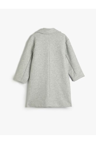 Koton Long Coat Button Closure with Pocket Detail