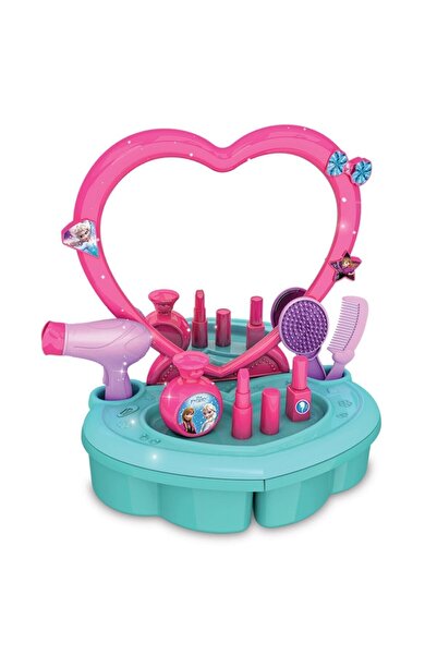Depomiks Avm Çekmeceli Güzellik Salonu 17 Parça Aksesuarlı Gerçek Aynalı Kız Çocuk Makyaj Seti