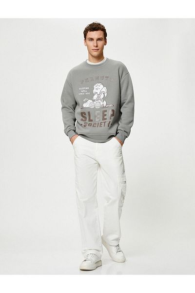 Koton Snoopy Licensed Printed Relaxed Fit Crew Neck Sweatshirt