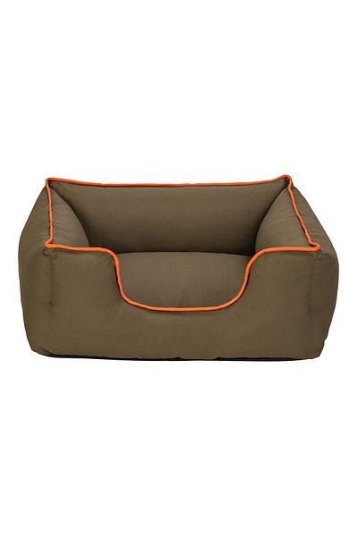 Pet Comfort Alpha Cat and Dog Bed Khaki W Orange Piping S 60X50Cm Glstd