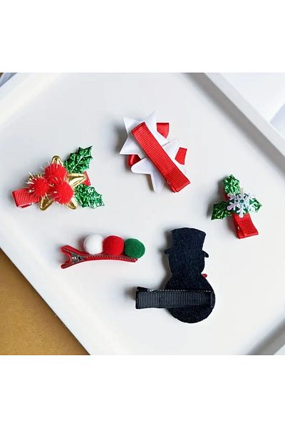 NEHİRDEN 5 Pieces New Year Christmas Winter Themed Buckle Set