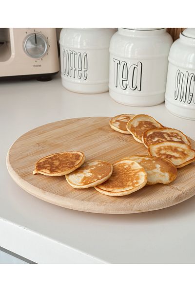 Minika Home Bamboo Rotating Stand/Pizza Serving Presentation Plate