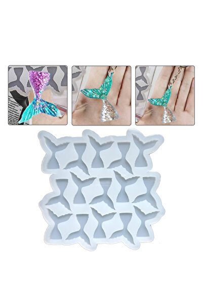 Getshopmini Epoksi Çoklu Balık Kuyruğu Kolye Anahtarlık Kalıbı Silikon EM338