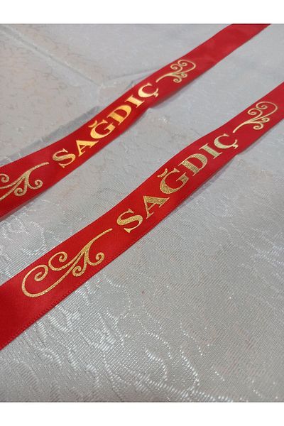 yörük tuhafiye 10 Pieces Red Groomsmen Arm Ribbon - 2.5 cm Length 50 cm