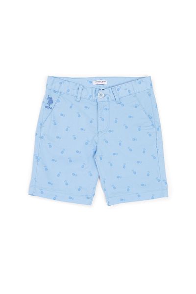 U.S. Polo Assn. Pantaloni scurți țesuți albastru deschis pentru băiat 50246195 -VR003