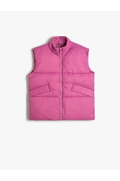 Koton Puffer Vest Stand Collar Zippered Pocket