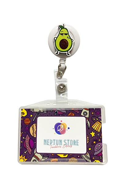neptünstore Suport pentru carduri cu avocado drăguț, Yoyo pentru agățat carduri, Suport pentru card de identitate