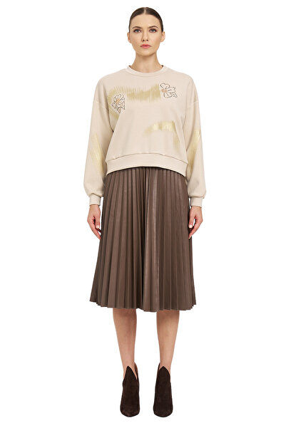 UTOPIAN Deri Gül Detaylı Bluz