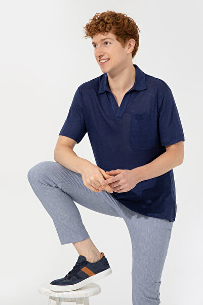 U.S. Polo Assn. Ανδρικό μπλουζάκι με γιακά πόλο Navy Blue 50250302-VR033