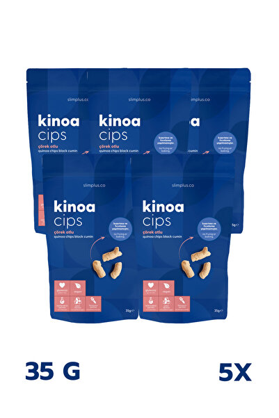 slimplus Kinoa Cipsi Çörekotlu – Glutensiz Vegan Yağsız Katkısız (5 x 35G)