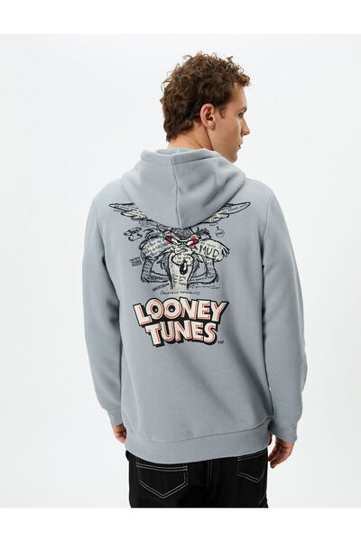 Koton Φούτερ με κουκούλα με άδεια Wile Coyote - Εκτύπωση στην πλάτη