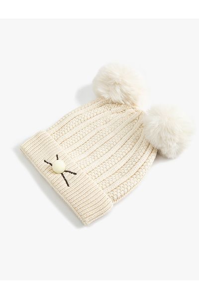Koton Pompom Beret - Eared Processing Detailed