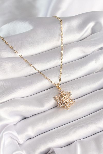 Clariss 316L Steel Gold Color Chain Zircon Stone Star Model Women's Necklace