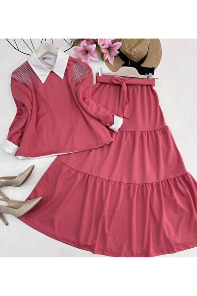 YILMAZBARMAZ kadın etekli takım taşlı