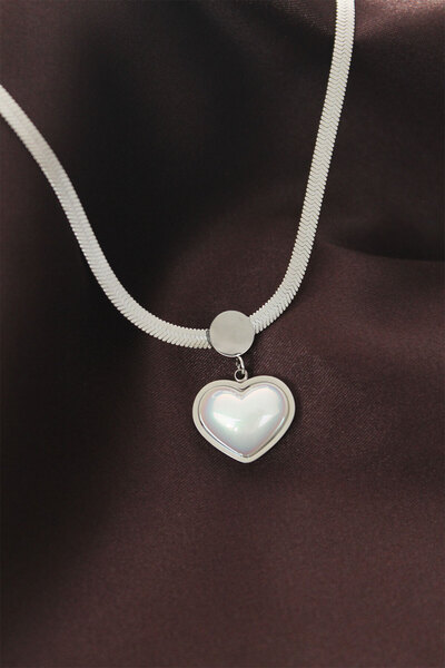 Nehir 316L Steel Italian Chain Heart Necklace Valentine's Mother's Teacher's ...