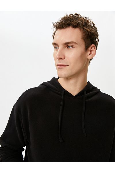 Koton Basic Hoodie Kangaroo Pocket Relaxed Fit μακριά μανίκια