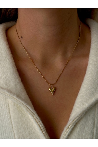 YOUES JEWELRY Dorika Zincir Kalpli Çelik Kadın Kolye Gold