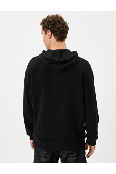 Koton Basic Hoodie Kangaroo Pocket Relaxed Fit Long Sleeve