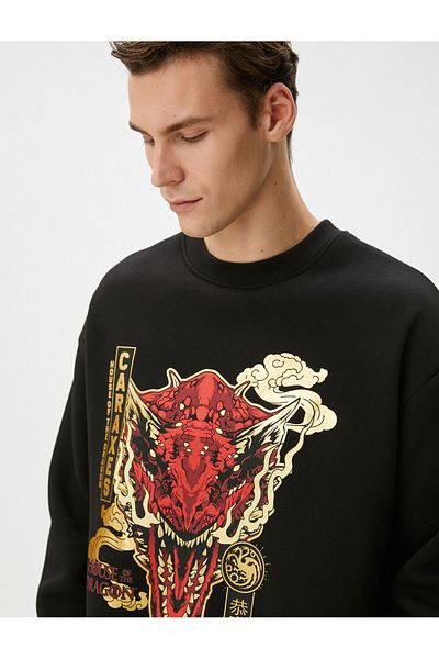 Koton Oversize mikina House Of The Dragon - licencovaný tisk