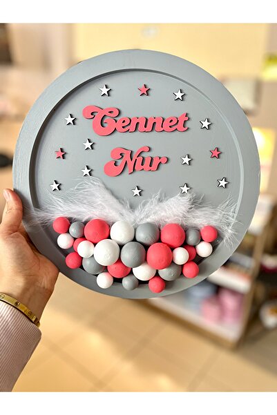 Mr Home Bebek-Hastane Odası Bubble Kapı Süsü-Kız Bebek Çocuk Odası İsimli Kapı Süsü