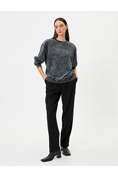 Koton Φούτερ Crew Neck 1923 Embroidered Faded Effect 100th Anniversary Special