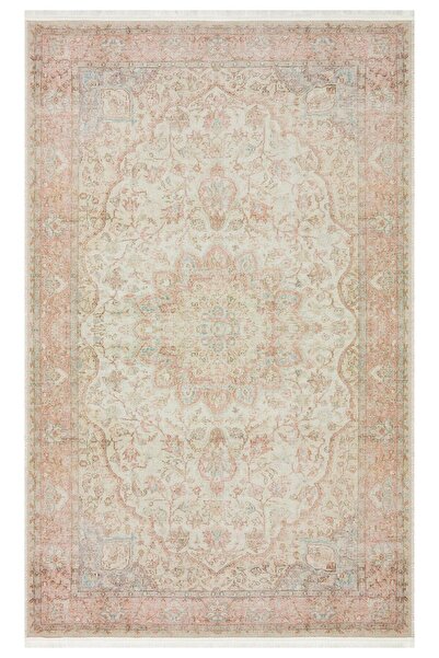 Eko Halı ELISTA ELS 105 CREAM  Vintage Desenlere Sahip Kaydırmaz Yıkanabilir ...