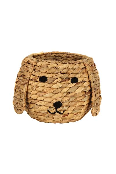 Vitale Dog Figure Wicker Basket