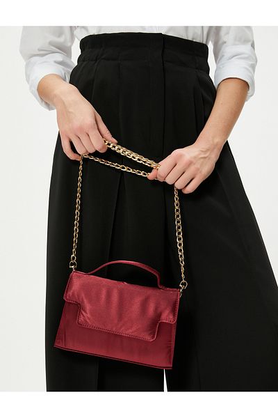 Koton Melis Ağazat X Koton - Satin Chain Strap Crossbody Bag