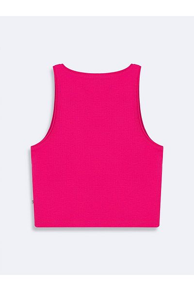 Ltb Ribbed Halter Collar Pink Tank Top