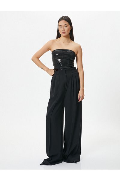 Koton Melis Ağazat X Koton – Trägerloses Bustier mit Pailletten