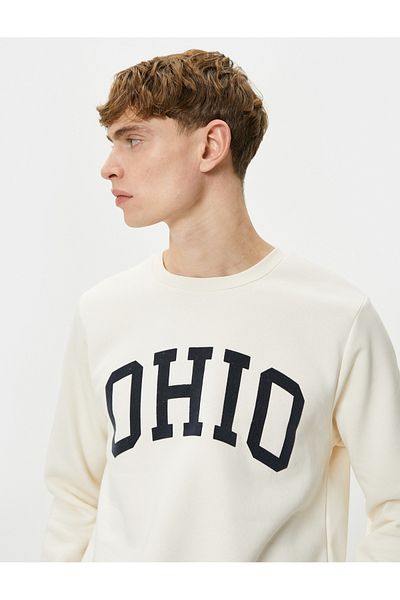Koton Μακρυμάνικο φούτερ College Printed Crew Neck - Ribbon Raised
