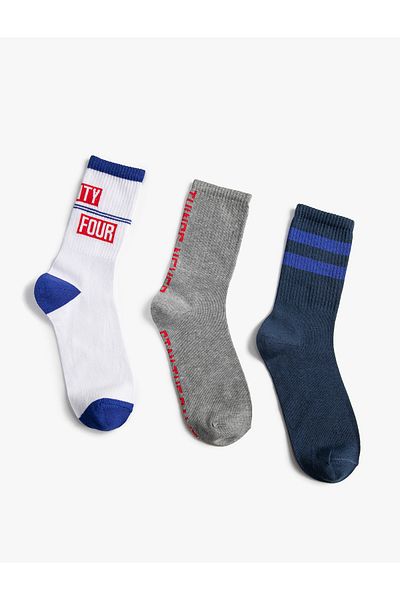 Koton Set șosete din 3 piese cu slogan brodat