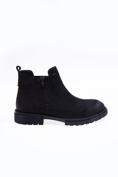 Vantaggio Ghete pentru bărbați Troy Black Nubuck 100% piele naturală